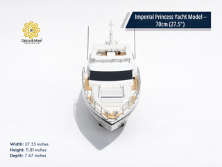 Imperial Princess Yacht Model 70cm - Handmade Natural Wood Luxury Yacht Display