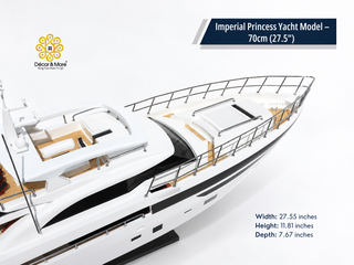 Imperial Princess Yacht Model 70cm - Handmade Natural Wood Luxury Yacht Display
