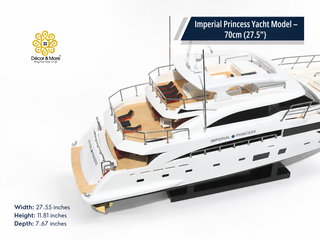 Imperial Princess Yacht Model 70cm - Handmade Natural Wood Luxury Yacht Display