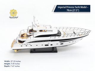 Imperial Princess Yacht Model 70cm - Handmade Natural Wood Luxury Yacht Display