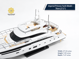 Imperial Princess Yacht Model 70cm - Handmade Natural Wood Luxury Yacht Display