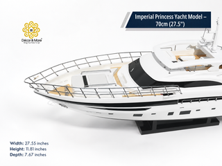 Imperial Princess Yacht Model 70cm - Handmade Natural Wood Luxury Yacht Display