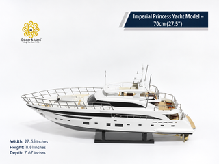 Imperial Princess Yacht Model 70cm - Handmade Natural Wood Luxury Yacht Display