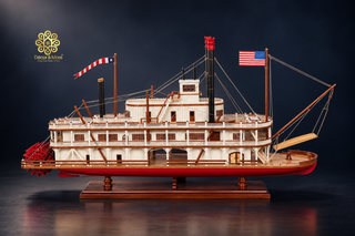 KING OF THE MISSISSIPPI Model Ship 85cm - Handcrafted Wooden Maritime Display