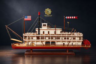 KING OF THE MISSISSIPPI Model Ship 85cm - Handcrafted Wooden Maritime Display