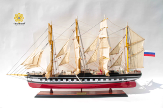 KRUSENSTERN Model Ship 92cm - Handcrafted Wooden Sailing Ship Display