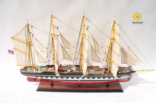 KRUSENSTERN Model Ship 92cm - Handcrafted Wooden Sailing Ship Display