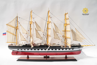 KRUSENSTERN Model Ship 92cm - Handcrafted Wooden Sailing Ship Display
