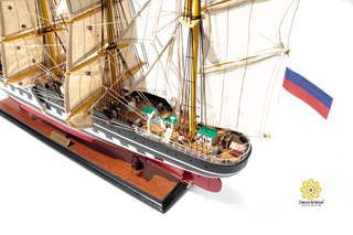KRUSENSTERN Model Ship 92cm - Handcrafted Wooden Sailing Ship Display