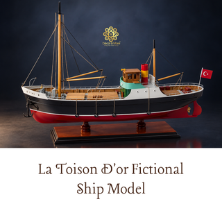 La Toison D'or Fictional Ship Model 58cm - Handcrafted Wooden Comic-Inspired Display