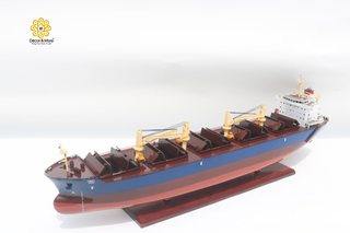 Large Jera Bangkok Wooden Cargo Ship Model 102cm – Personalized Handcrafted Nautical Display