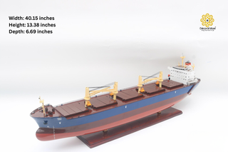Large Jera Bangkok Wooden Cargo Ship Model 102cm – Personalized Handcrafted Nautical Display