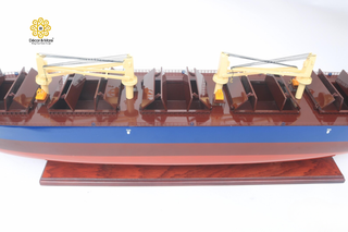 Large Jera Bangkok Wooden Cargo Ship Model 102cm – Personalized Handcrafted Nautical Display