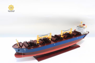 Large Jera Bangkok Wooden Cargo Ship Model 102cm – Personalized Handcrafted Nautical Display