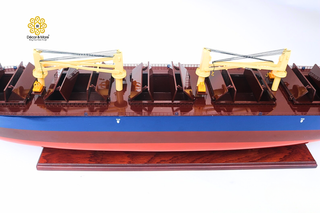 Large Jera Bangkok Wooden Cargo Ship Model 102cm – Personalized Handcrafted Nautical Display