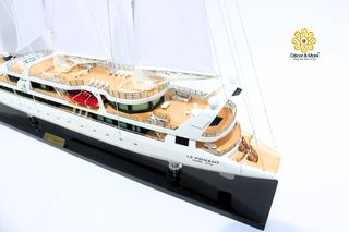 Le Ponant Sailing Yacht Model 90cm - Handcrafted Luxury Wooden Ship Display