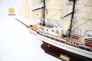 LÊ QUÝ ĐÔN Wooden Sailing Ship Model - Handcrafted Vietnamese Naval Training Ship Replica