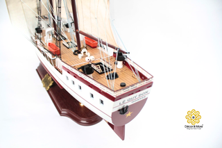 LÊ QUÝ ĐÔN Wooden Sailing Ship Model - Handcrafted Vietnamese Naval Training Ship Replica