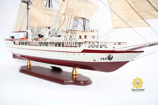 LÊ QUÝ ĐÔN Wooden Sailing Ship Model - Handcrafted Vietnamese Naval Training Ship Replica