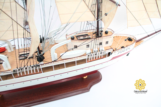 LÊ QUÝ ĐÔN Wooden Sailing Ship Model - Handcrafted Vietnamese Naval Training Ship Replica