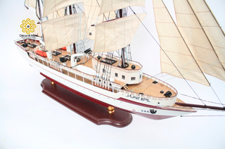 LÊ QUÝ ĐÔN Wooden Sailing Ship Model - Handcrafted Vietnamese Naval Training Ship Replica