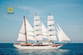 LÊ QUÝ ĐÔN Wooden Sailing Ship Model - Handcrafted Vietnamese Naval Training Ship Replica