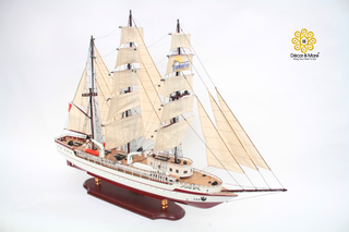 LÊ QUÝ ĐÔN Wooden Sailing Ship Model - Handcrafted Vietnamese Naval Training Ship Replica