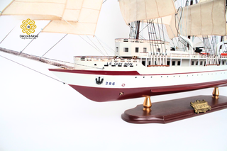 LÊ QUÝ ĐÔN Wooden Sailing Ship Model - Handcrafted Vietnamese Naval Training Ship Replica