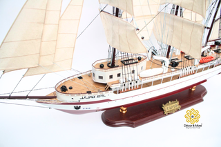 LÊ QUÝ ĐÔN Wooden Sailing Ship Model - Handcrafted Vietnamese Naval Training Ship Replica