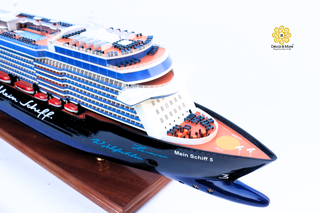MEIN SCHIFF 5 Model Ship 101cm - Handcrafted Wooden Cruise Ship Display