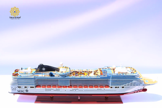 MSC Fantasia Wooden Ship Model 102cm - Handcrafted Cruise Liner Display