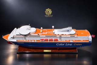 MS COLOR FANTASY Cruiseferry Model 70cm - Handcrafted Wooden Maritime Display