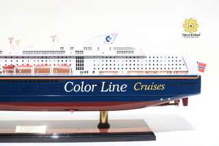 MS COLOR FANTASY Cruiseferry Model 70cm - Handcrafted Wooden Maritime Display