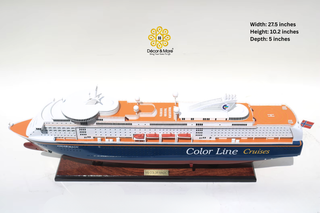 MS COLOR FANTASY Cruiseferry Model 70cm - Handcrafted Wooden Maritime Display