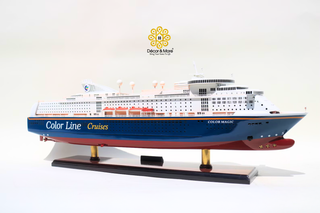 MS COLOR FANTASY Cruiseferry Model 70cm - Handcrafted Wooden Maritime Display