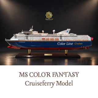 MS COLOR FANTASY Cruiseferry Model 70cm - Handcrafted Wooden Maritime Display