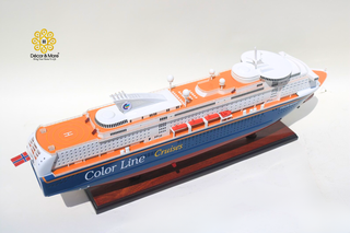 MS COLOR FANTASY Cruiseferry Model 70cm - Handcrafted Wooden Maritime Display