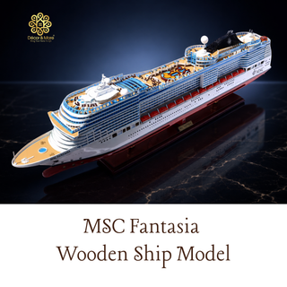 MSC Fantasia Wooden Ship Model 102cm - Handcrafted Cruise Liner Display