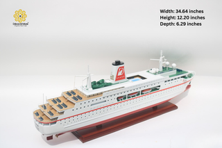MS Deutschland Wooden Cruise Ship Model 88cm – Handcrafted Ocean Liner Display