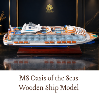 MS Oasis of the Seas Wooden Ship Model 90cm - Handcrafted Cruise Ship Replica