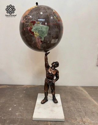 Artistic Decorative Globe 8" - Man Lifting The World Globe
