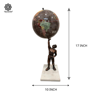 Artistic Decorative Globe 8" - Man Lifting The World Globe