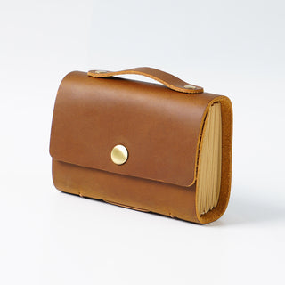 Premium Handmade Genuine Leather Notebook with Strap – Small Size