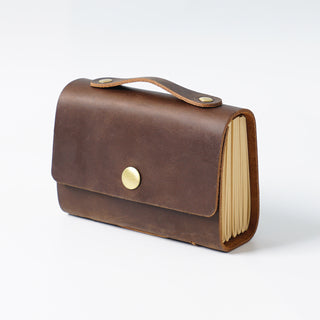 Premium Handmade Genuine Leather Notebook with Strap – Small Size