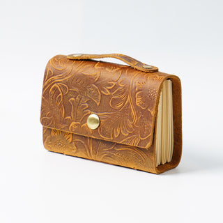 Premium Handmade Genuine Leather Notebook with Strap – Small Size