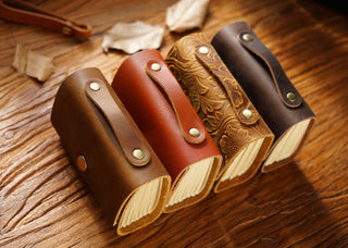 Premium Handmade Genuine Leather Notebook with Strap – Small Size