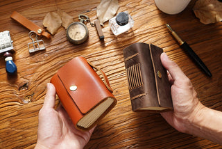 Premium Handmade Genuine Leather Notebook with Strap – Small Size