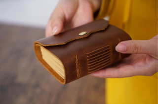 Mini Premium Handmade Cowhide Leather Notebook NO012