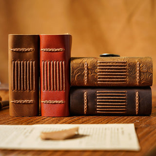 Premium Handmade Genuine Leather Notebook with Brass Button