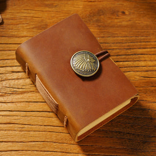Premium Handmade Genuine Leather Notebook with Brass Button